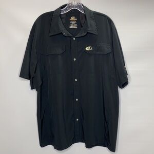 Mossy Oak Black Button Up Fishing Outdoor Shirt Large